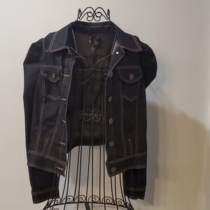 Bisou Bisou Denim Jean Jacket Women Size L
